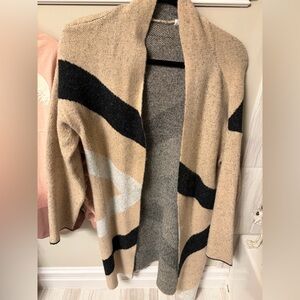 THML Women's Cardigan in Black, Tan, and Cream